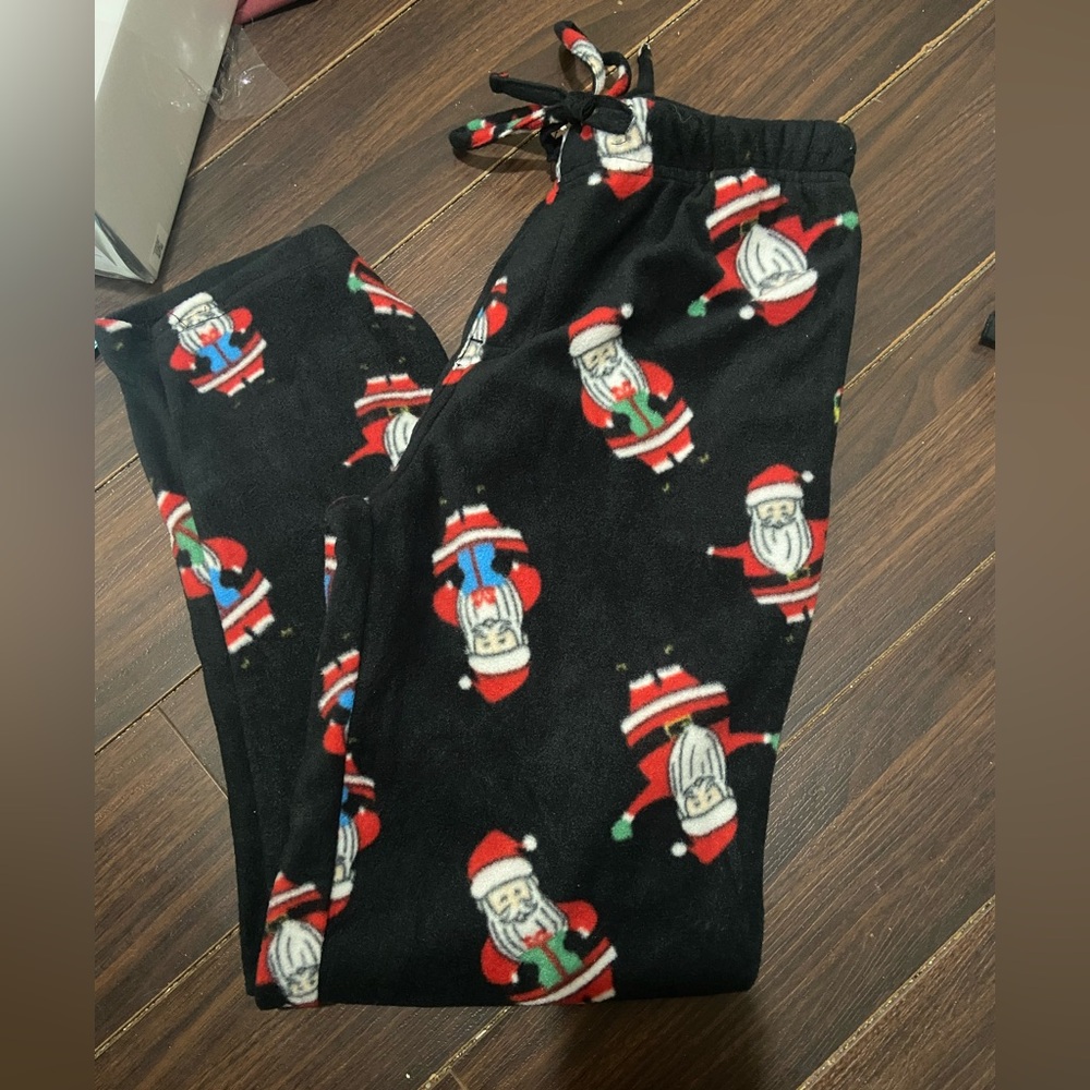 Pajama Pants Men’s Santa Size S Red Christmas Party Fuzzy Fleece Lounge